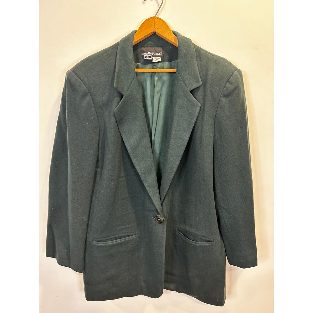 Green Wool Women's Waist Coat - Vintage - Sag Harbor - Size 16